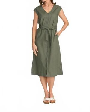 NEW FOIL you little zipper dress in sage